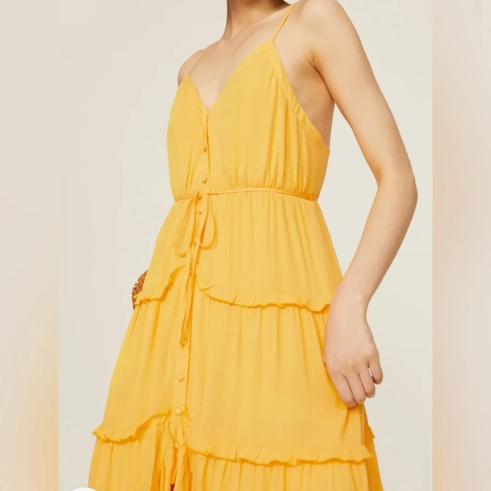 Slate & Willow Yellow Tiered Dress - Picture 2 of 11